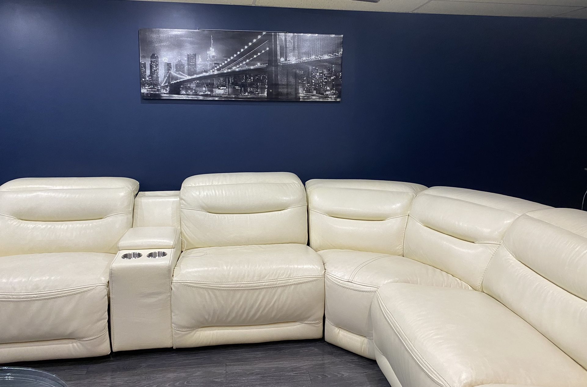 White Sectional Leather Couch For Sale
