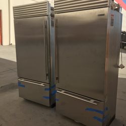 Sub Zero 72”Wide Built In Bottom Freezer Set In Stainless Steel 