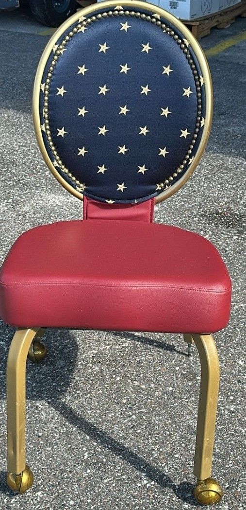 Chair With Wheel Red Color