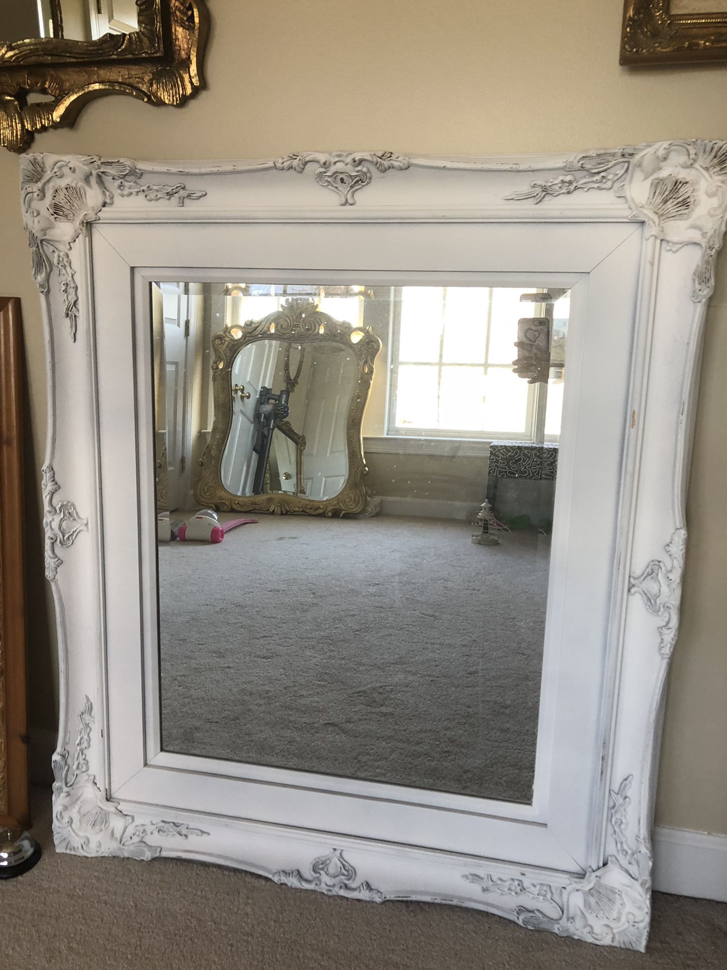42”X36”Antique french wooden mirror