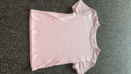 Pink Ribbed Short Sleeve Top