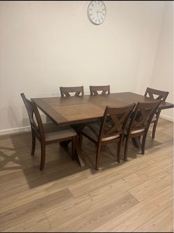 Costco Wood Dining Table Set with 6 Chairs
