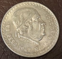 UN PESO 1947. Coin of Mexico