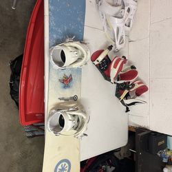 Snowboard with bindings