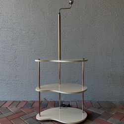 Vintage Mid Century Modern Kidney Tiered Floor Table Lamp Formica Atomic Mcm 60s