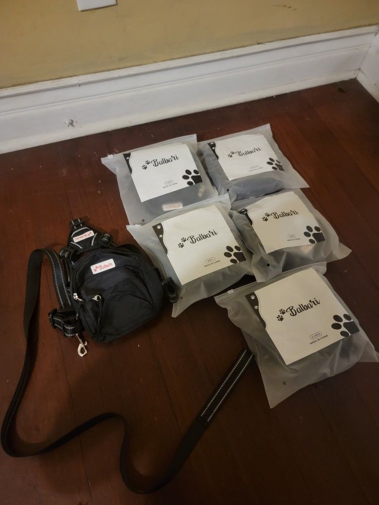 New Balbari Dog Backpack Harness And Leash/Black 