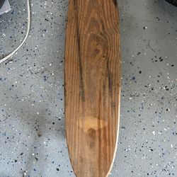 Vintage Wooden Skateboard Metal Wheels