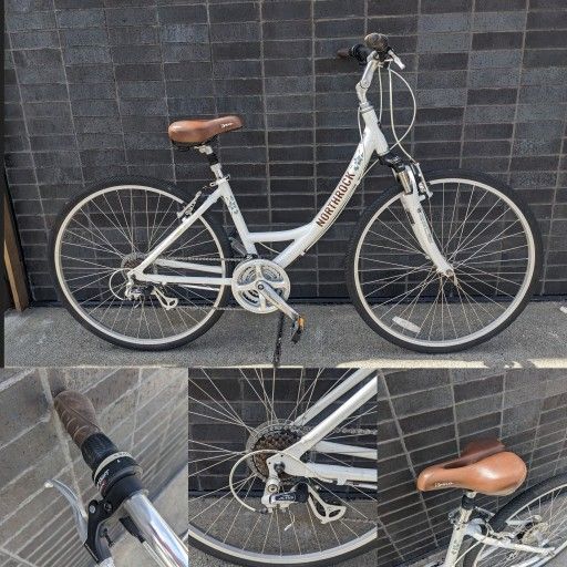 North Rock 28" 700c Hybrid Gravel/Road/Mountain Hybrid Bike - Comfort Seat With Suspension - 21-Speed - Light 16" Step Over Frame