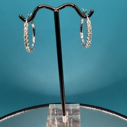 #- 108 Blue-Green Moissanite Hoop Earrings