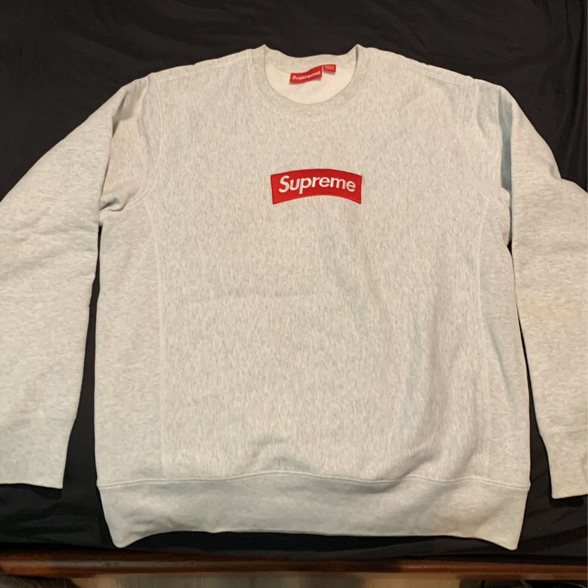 supreme Ash Grey Box Logo Crewneck