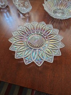 Pretty Spring Vintage Glass Serving Dish