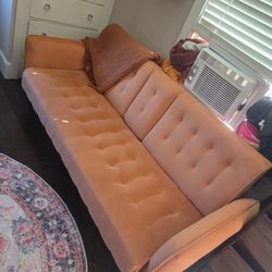 Cute Little Salmon Velvet Futon