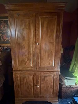 Beautiful Large Wood Storage & Jewelry Cabinet
