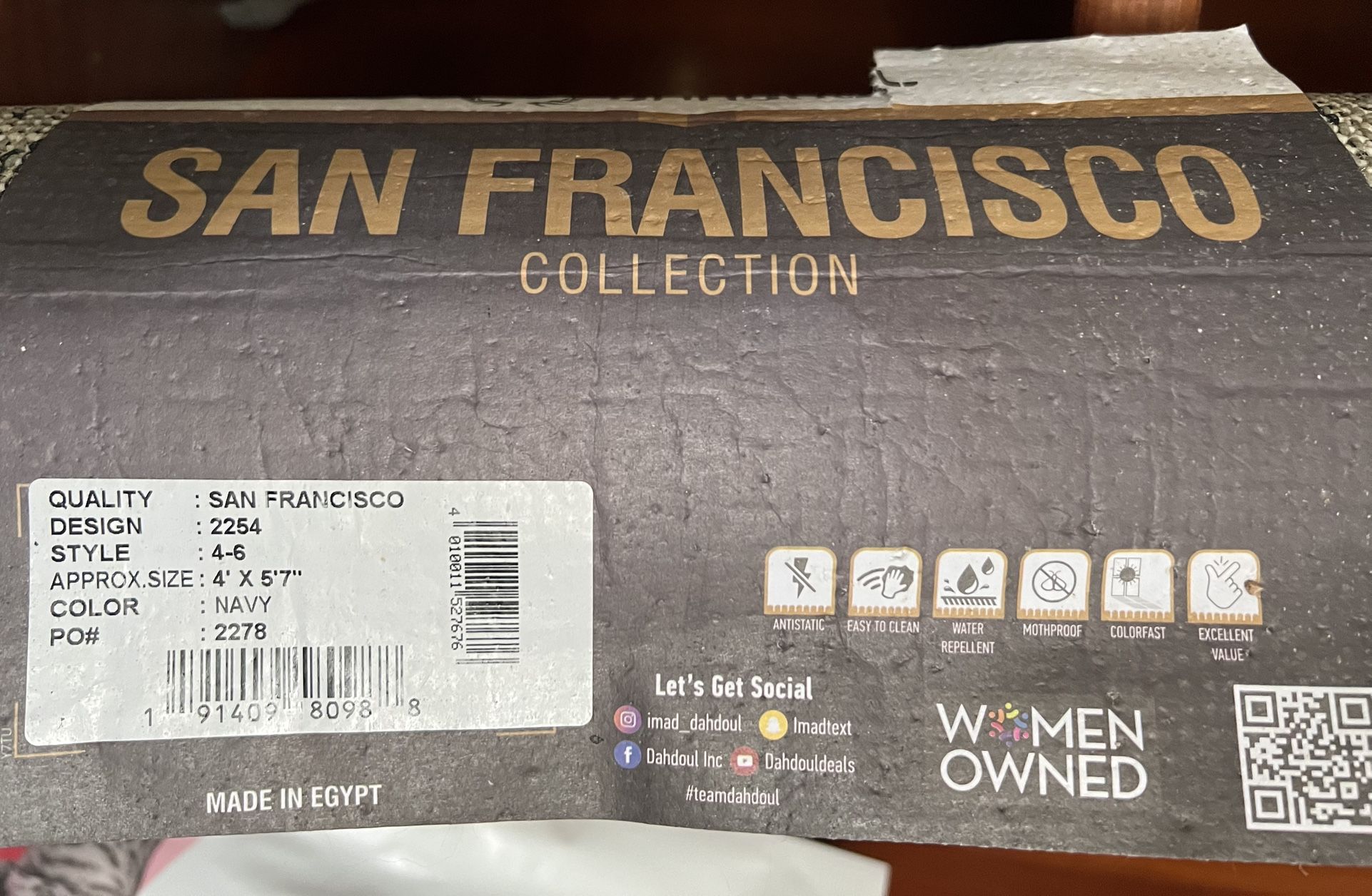 46”x67” Abstract Egyptian Rug 4x6 5x7