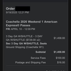 Coachella Weekend 1 - 3 Day GA w/Shuttle