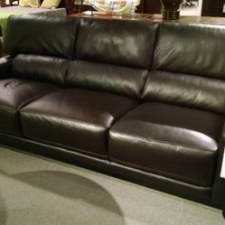 Macy's Chocolate Brown Leather Couch