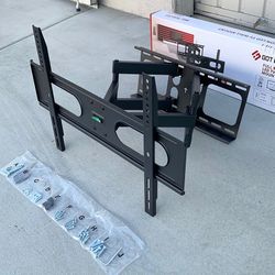 (New) $39 Full Motion TV Wall Mount Bracket 37-75 Inch TVs, Dual Arms Tilt Swivel Articulating Max 110lbs