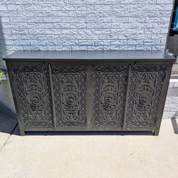 Hand Carved Wooden Sideboard 