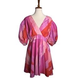 Beautiful Pink Patterned Hutch Midi Dress 