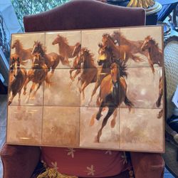 12 Tile Wall, Art Horses
