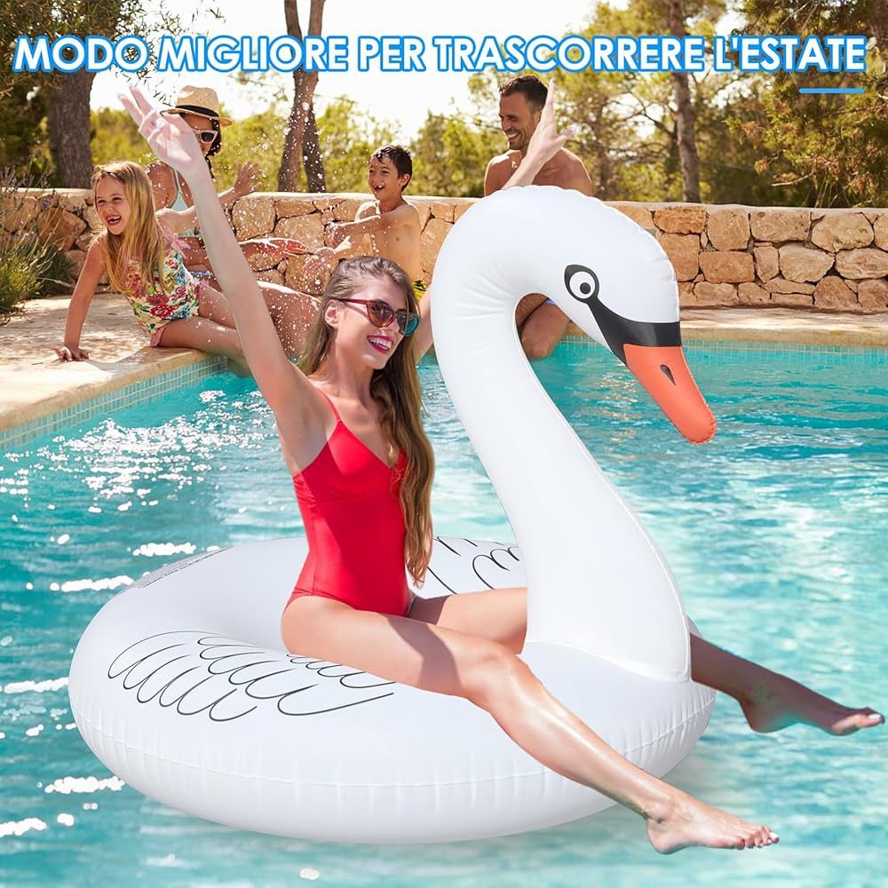 NEW Inflatable Solar Swan Pool Float – Color-Changing Glow | Large Size