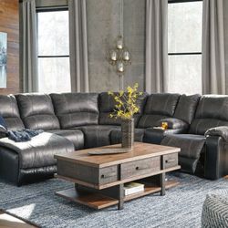 Reclining grey sectional! Other couch and love seat saves here