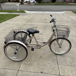 KHS Manhattan Tricycle Bike 3 Speed Beach Cruiser With Baskets