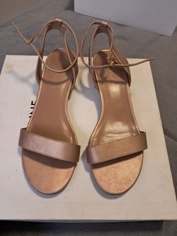 LD by Linda Della Rose Gold Metallic Low Heel Sandals