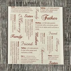 New Clear Mother, Father, Sister, Family & Friend Scrapbook Craft Stickers