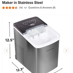 Frigidaire
9.4 in 26 lbs. Bullet Countertop Ice Maker in Stainless Steel