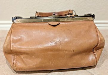 Vintage Jacques Esterel Leather Doctor-Style Travel Bag