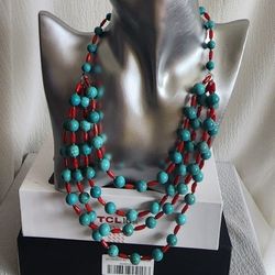 Women necklace Turquoise Crack Pepper Chili Necklace.