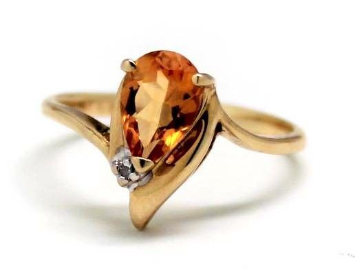 Ladies Citrine/10K Gold Birthstone Ring