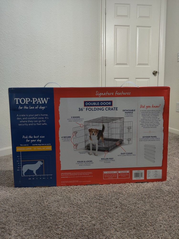 Top paw 36 Folding Crate, Double Door