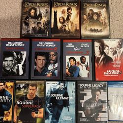 LOTR, Lethal Weapon, Bourne Movies DVDs