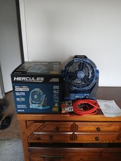 Brand New Hercules 20v/120v Dual Power variable fan with extension cord