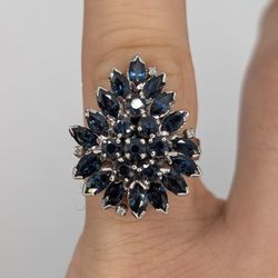 14kt White Gold & Sapphire Ring, size 7