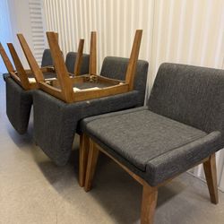 Set of 6 Baxton Studio Nexus Mid Century Modern Walnut Dining Chairs 
