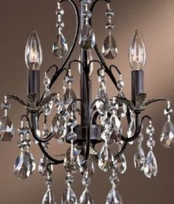 Minka Lavery ML 3122 3 Light 1 Tier Mini Crystal Chandelier - Wood