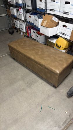 Bench footboard Storage bed end storage ottoman brown 4 feet length 1.5 deep 1.5 high
