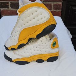 Jordan Air Jordan 13 Del Sol DJ3003-167 White Yellow Leather Sneakers 7Y Kids