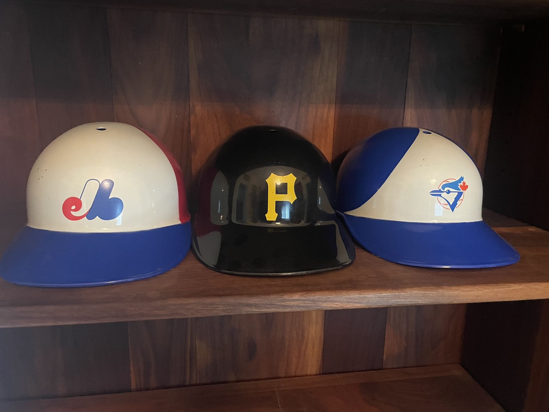 Vintage Lot Of 3 Laich Blue Jays Expos Pirates Souvenir Batting Helmets MLB