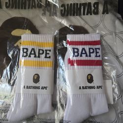 100% Authentic Bape Socks 2 Pr 