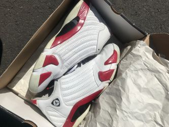 Jordan 14 Retro sz. 12 ... Aside from the yellowing and a little bit of shoo-goo on the tip (refer to pic). Still in great condition. Asking $90ob