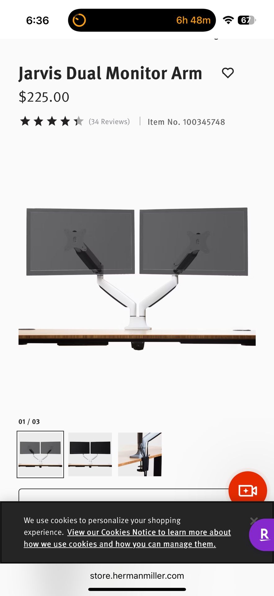 Dual Monitor Arm