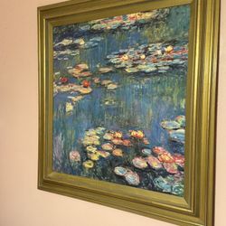 Large Floral Painting With Frame