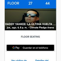 3 Tickets Seattle Daddy Yankee Floor 27(42-43-44)