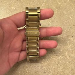 Gold Plated Stainless Steel Coach Watch