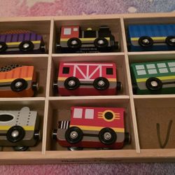 wooden magnetic train set
