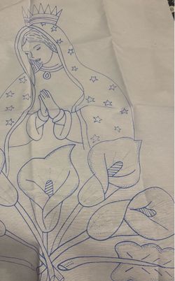 Mexican-style napkins (17.7 inches x 16.5 inches), gabardine fabric, designs featuring the Virgin and flowers.